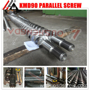 Bimetallic twin screw barrels for wpc pp/pe plastic pellet making machine
